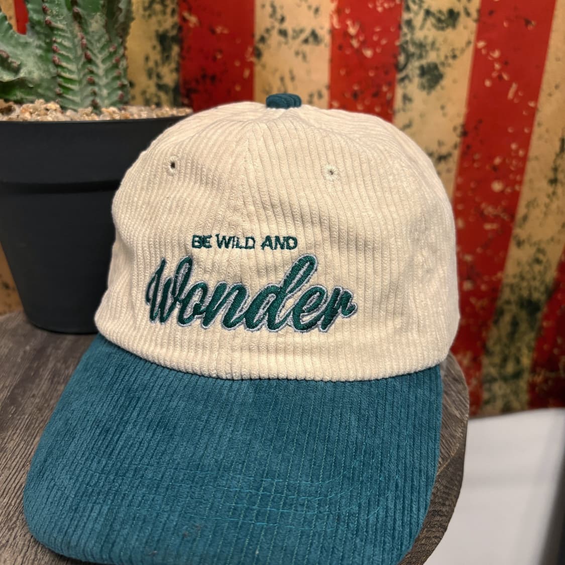 빈티지 원더 레터링 배색 코듀로이 볼캡 N265 상품이미지2