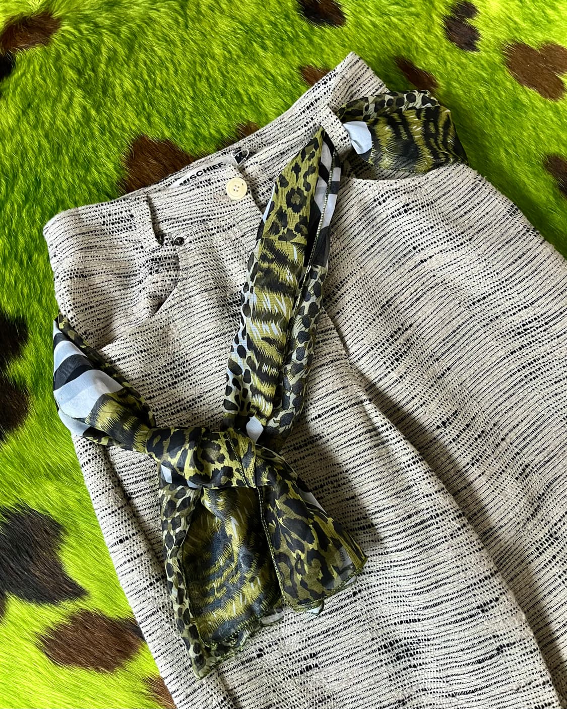 Jpn Vintage Animal Mixed Long Scarf 상품이미지2