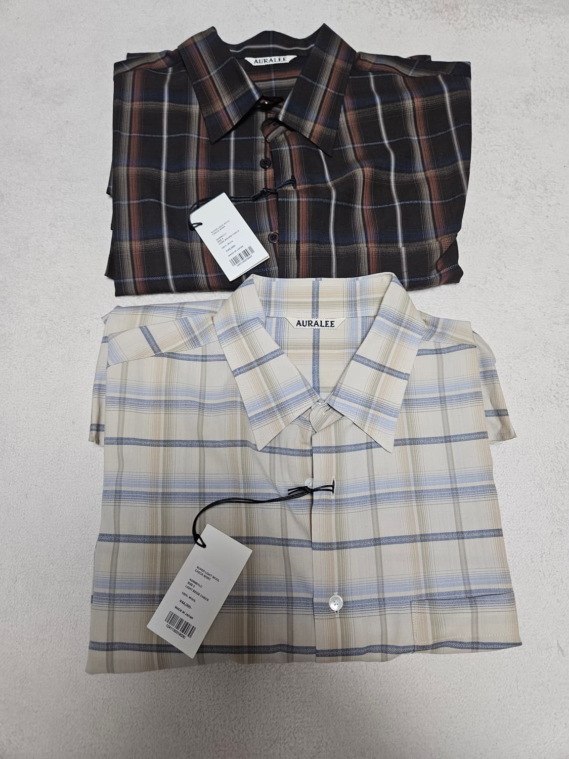 [3] 오라리 슈퍼라이트 울 체크셔츠 상품이미지1