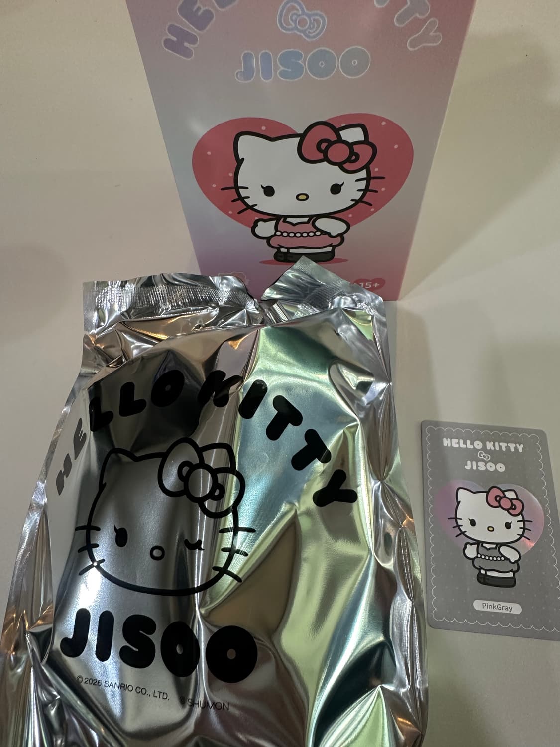 헬로키티 지수 콜라보 키링 핑크그레이 상품이미지2