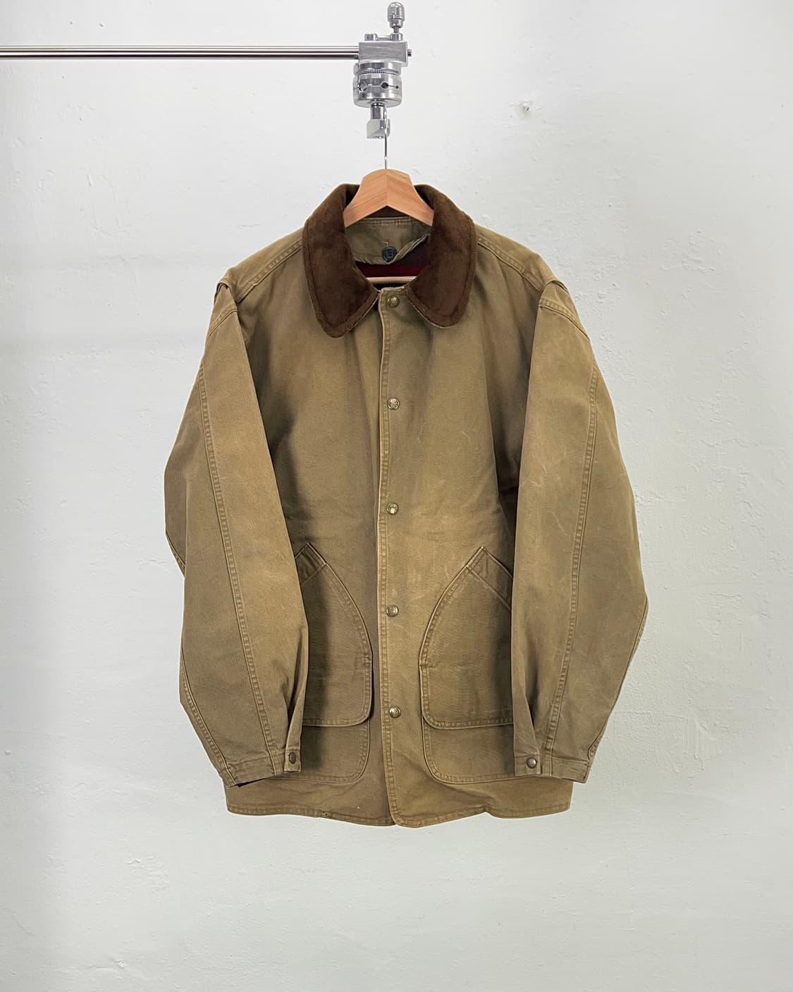 90s 울리치 베이지 워크 덕 체크 캔버스 초어 자켓 상품이미지1