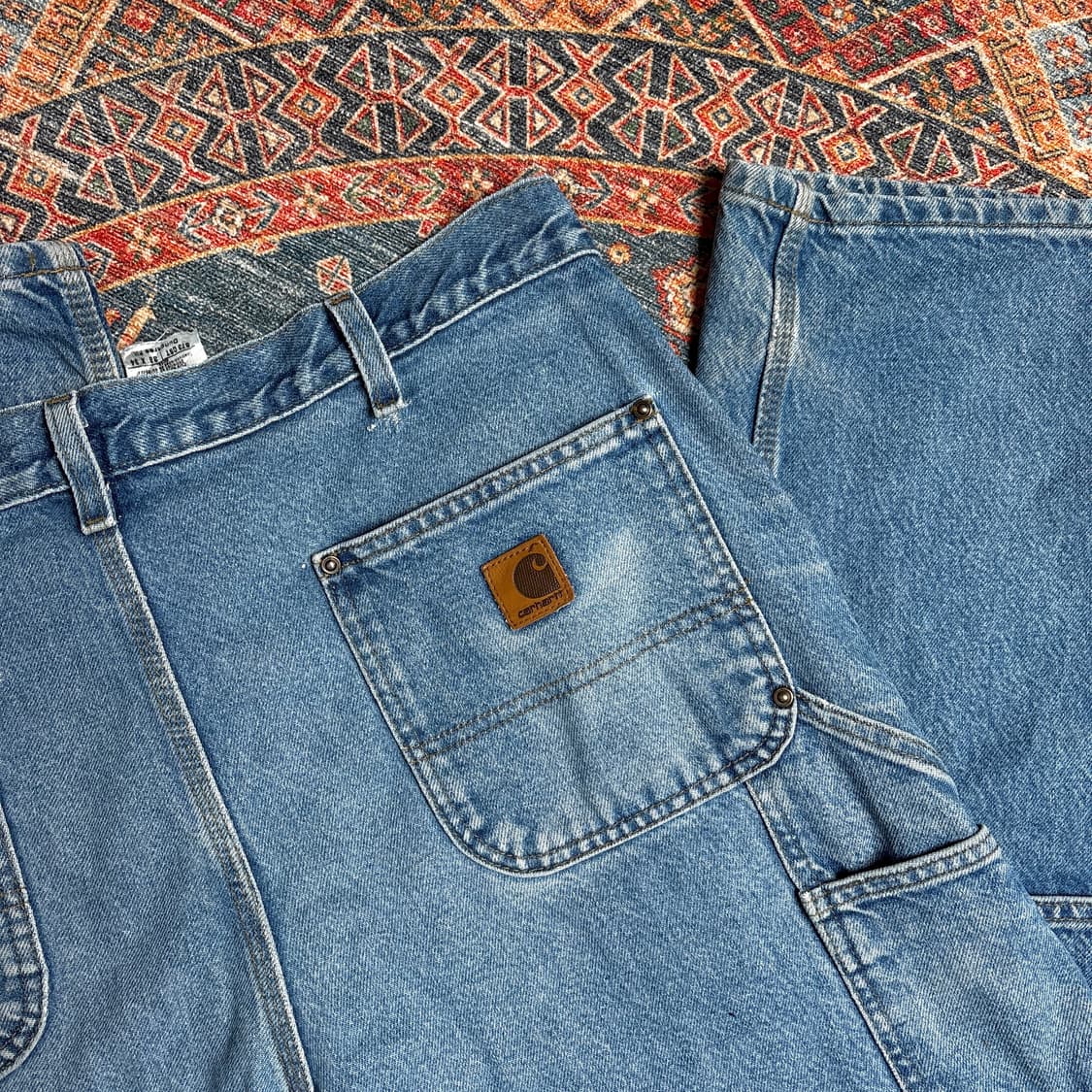 칼하트 더블니 가죽탭 데님팬츠 상품이미지5