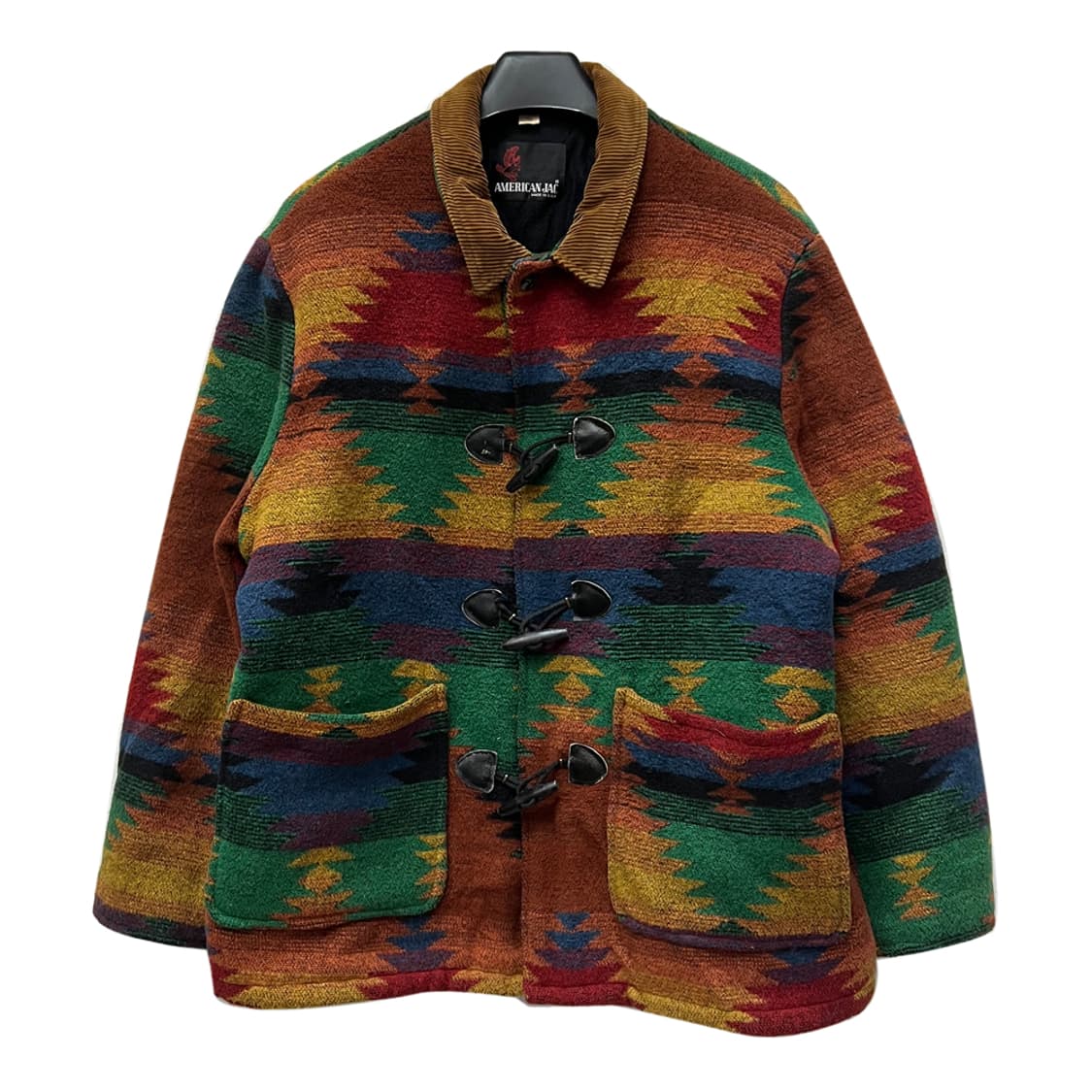 80s USA 아메리칸 잭 나바호 자카드 더플 자켓 XL 상품이미지1
