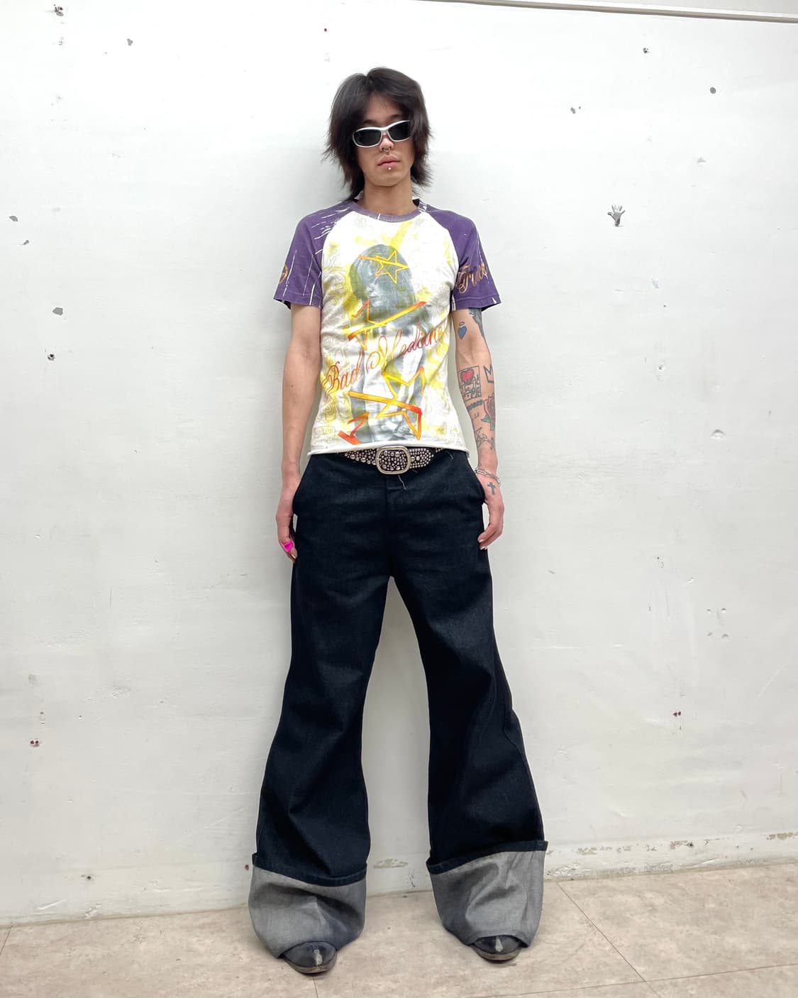 Retro Girl Star Purple T-shirt 상품이미지7