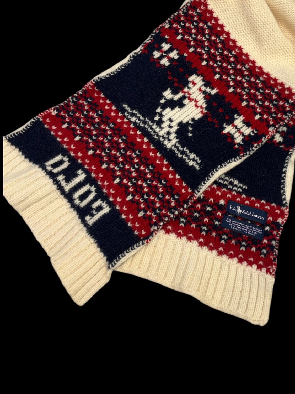 폴로 랄프로렌 스키 패턴 울 머플러 목도리 상품이미지8