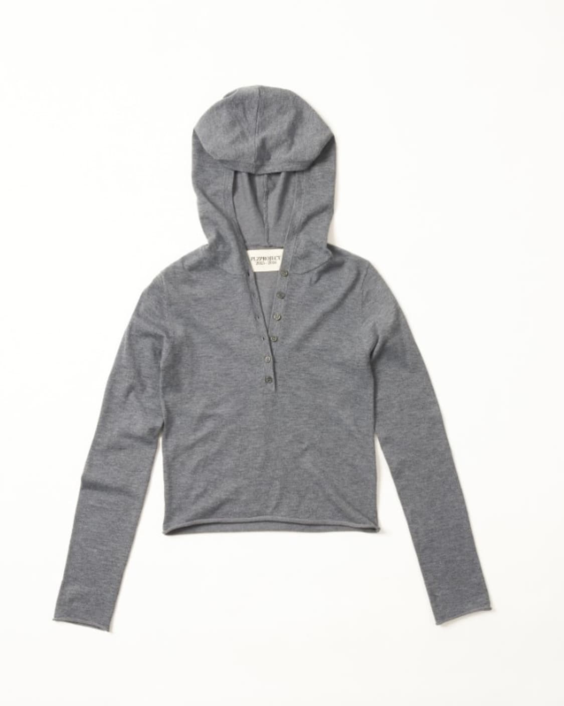 OPEN HOOD KNIT, HEATHER GRAY 상품이미지1