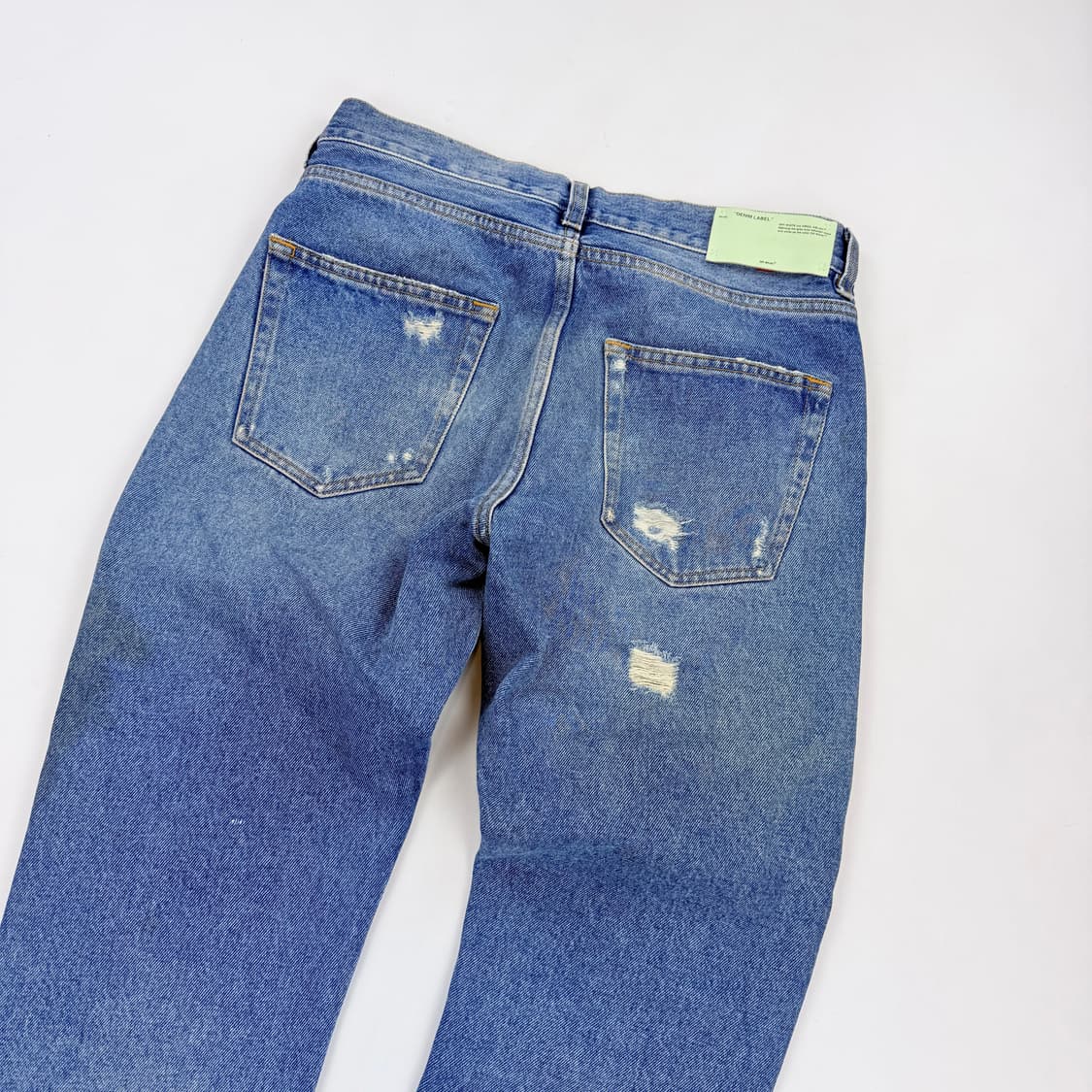 오프화이트 자수 레터링 스트레이트 진 상품이미지10