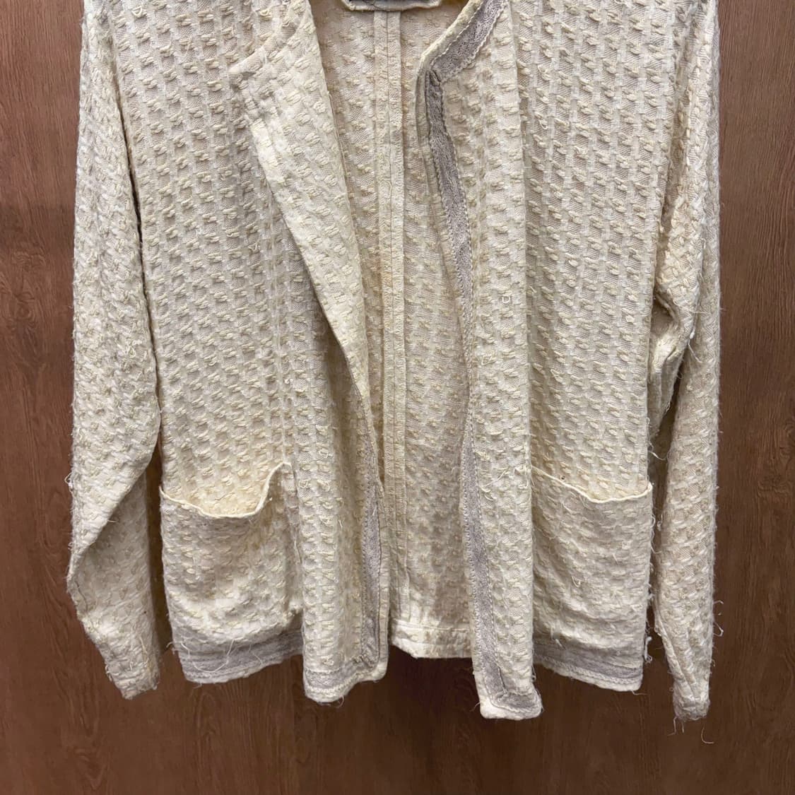  꼼데가르송 트리콧 오픈 자켓 와플 텍스처 디테일 레귤러핏 아이보리 상품이미지5