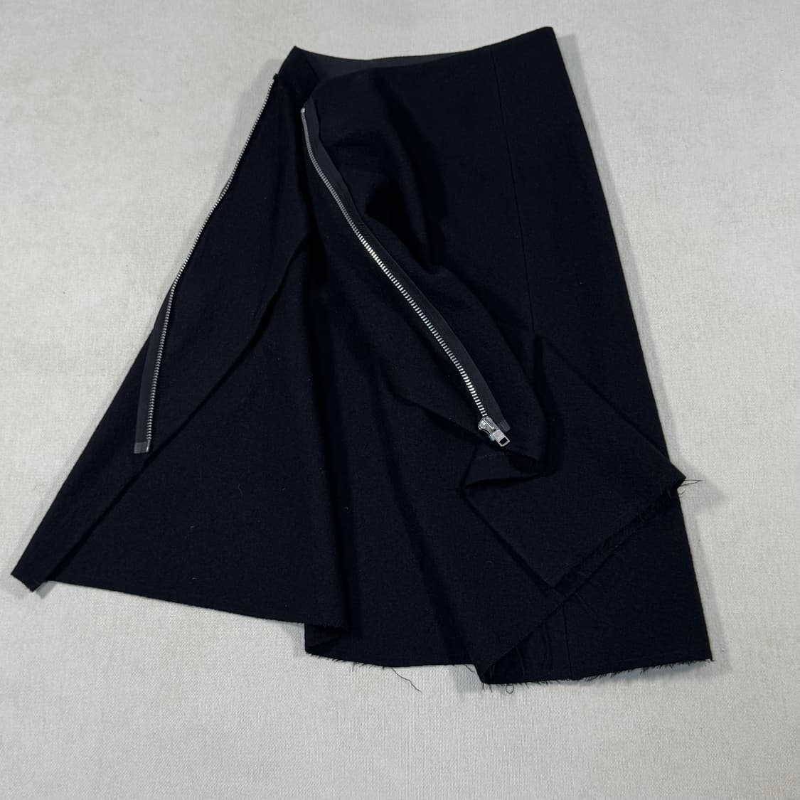 Zipper Wool Long Black Skirt 상품이미지3