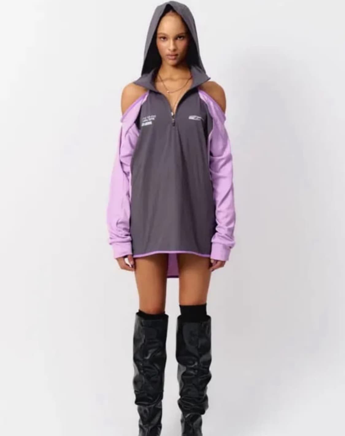 Leey 스포티 숄더 후드 상품이미지1