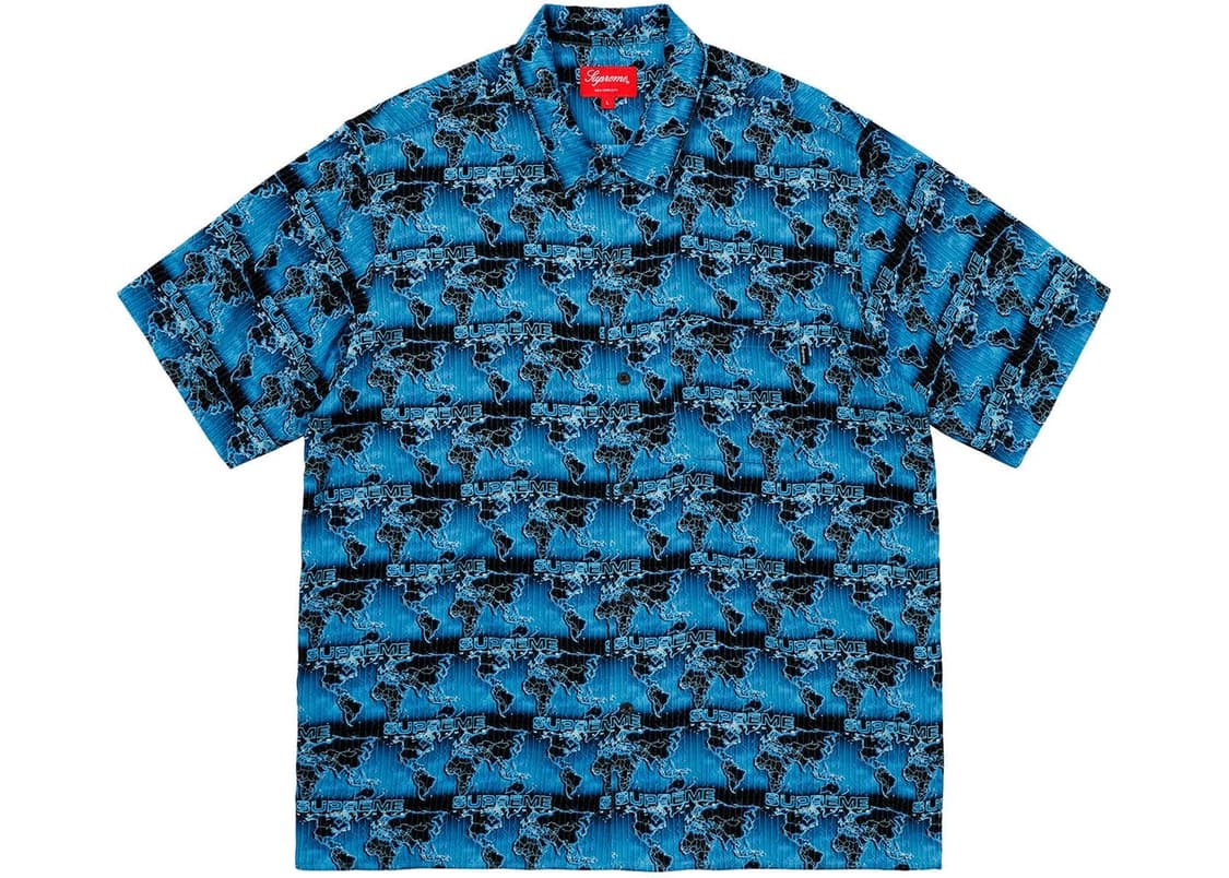 Supreme World Famous Rayon Shirt Cyan 상품이미지1