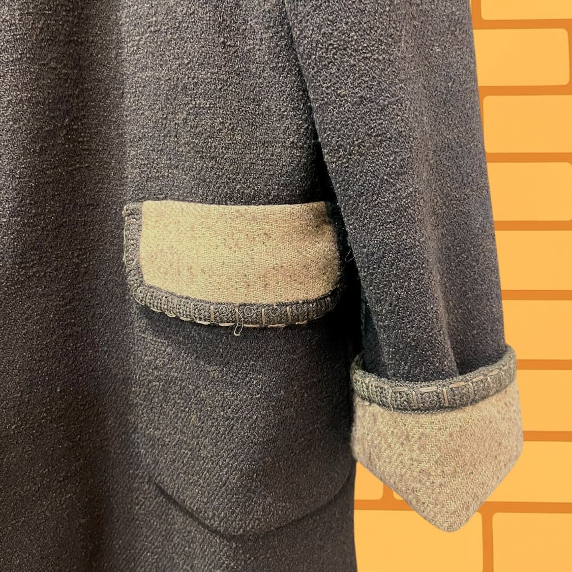 빈티지 커피 브라운 하프 코튼 (M) 상품이미지3