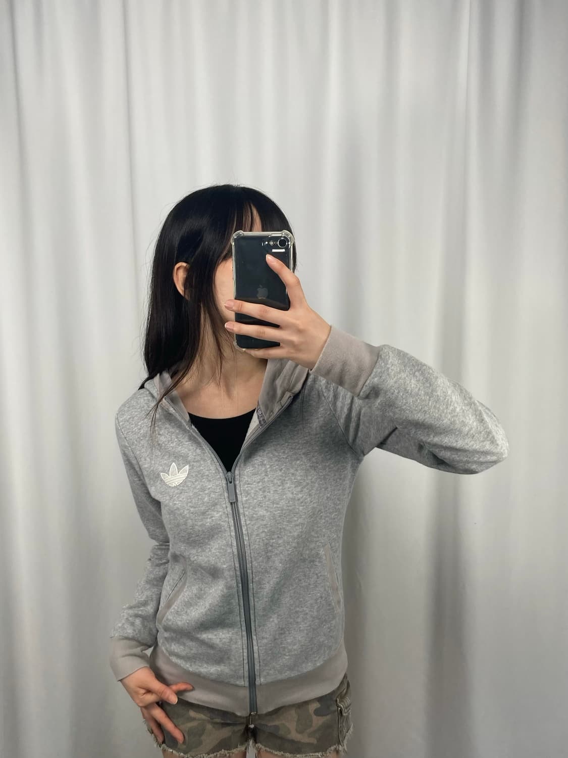 아디다스 파이어버드 그레이 후드집업 상품이미지2