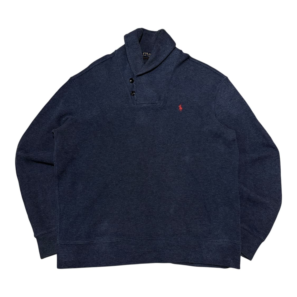 폴로 랄프로렌 레드포니 네이비 숄카라 코튼 니트 상품이미지1