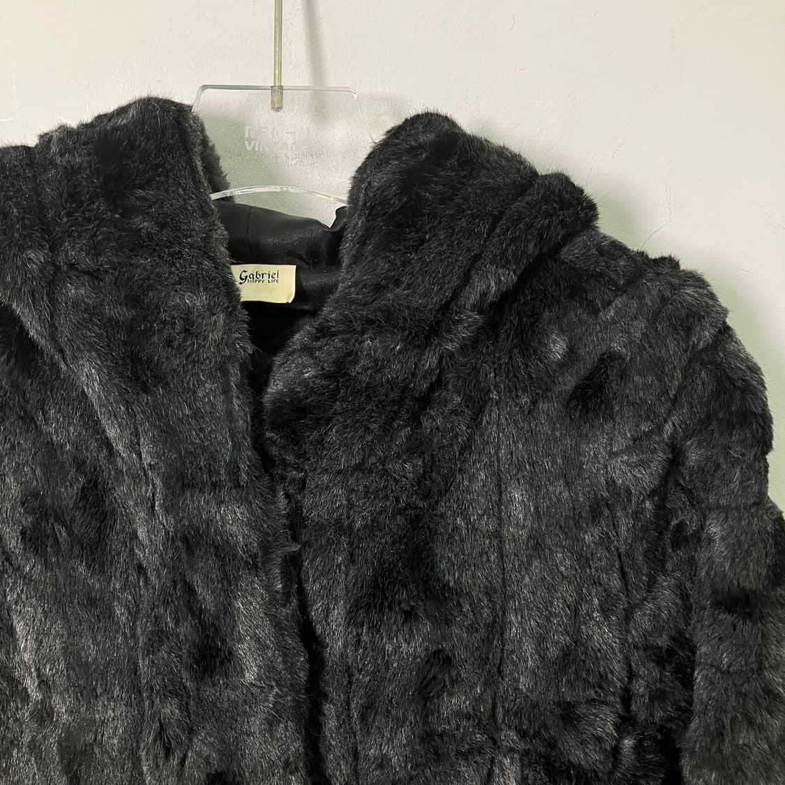 VTG 빈티지 블랙 후드 퍼자켓 38 상품이미지4