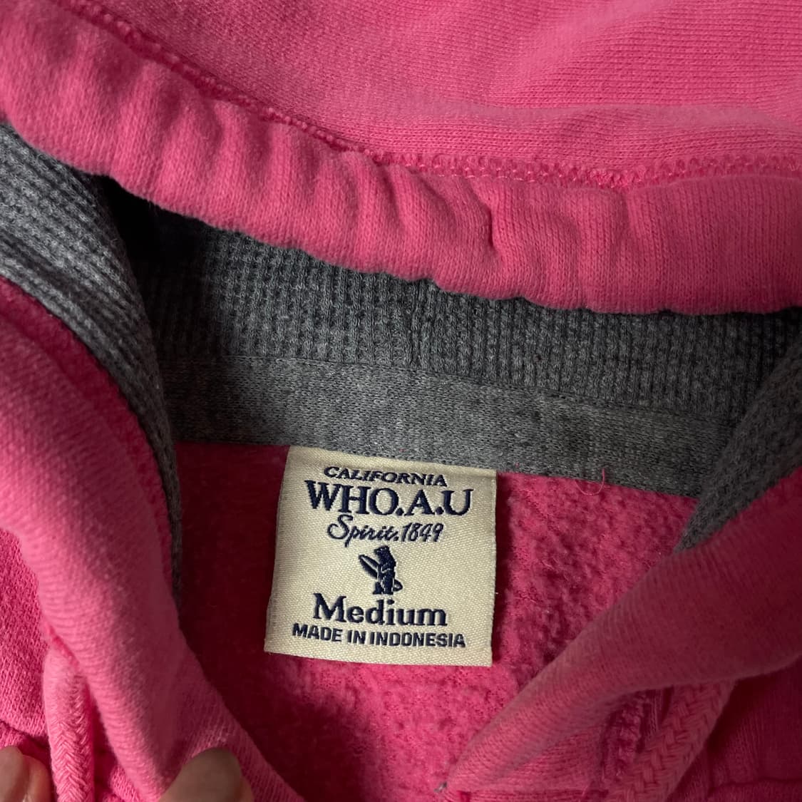 후아유 핑크 로고 레터링 후드집업 M 상품이미지5