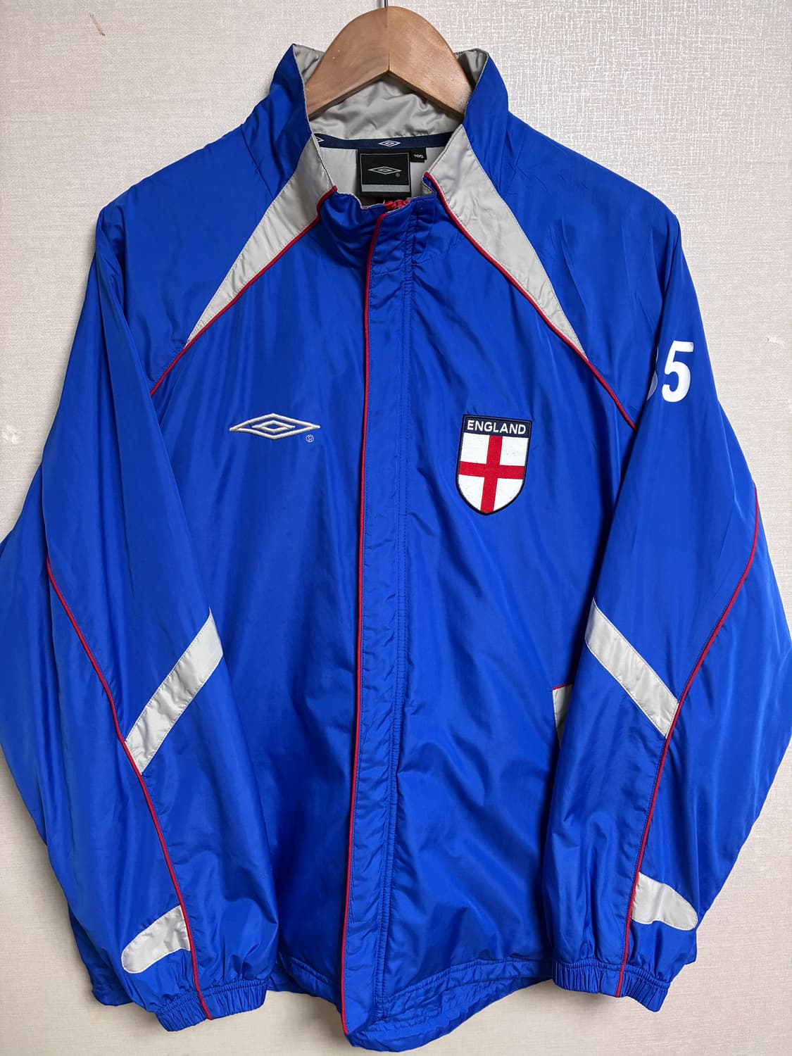 빈티지 엄브로 잉글랜드 국가대표 기모 바람막이 블루 XL 상품이미지2