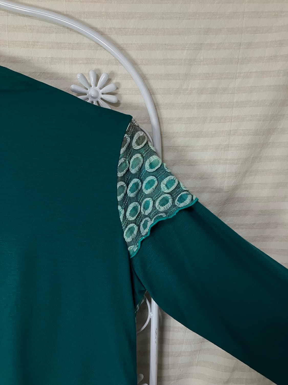 빈티지 그린 플라워 넥 블라우스 y2k 스트릿 갸루 펑키 일본빈티지663 상품이미지4