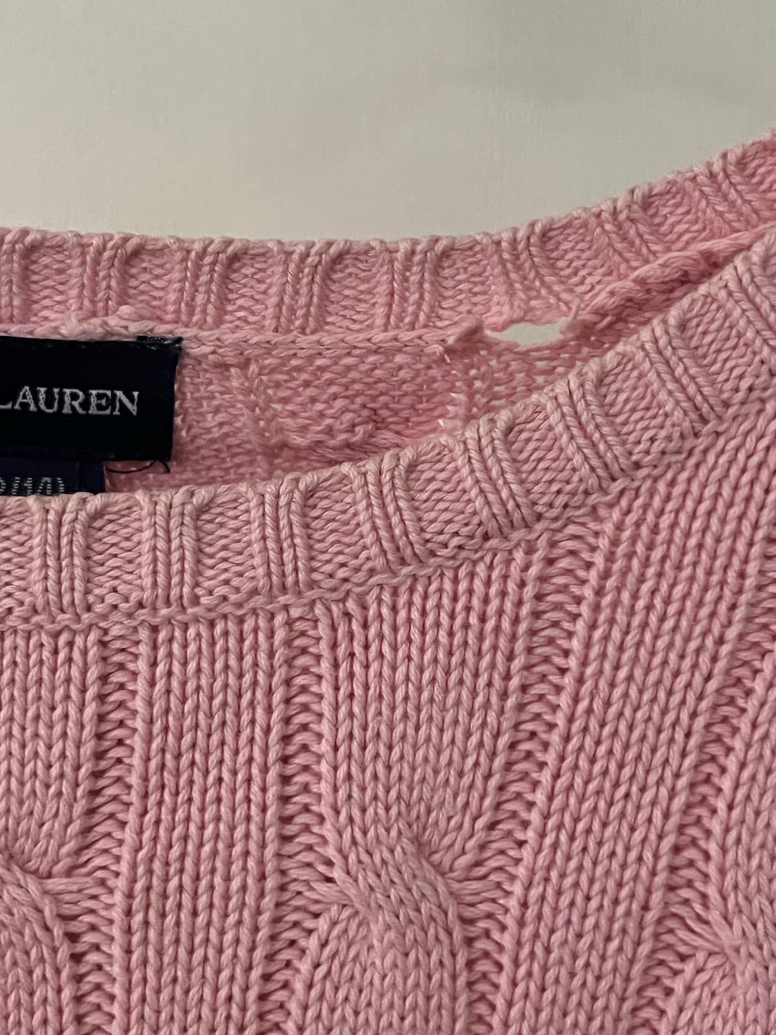 폴로 케이블 니트 핑크 상품이미지2