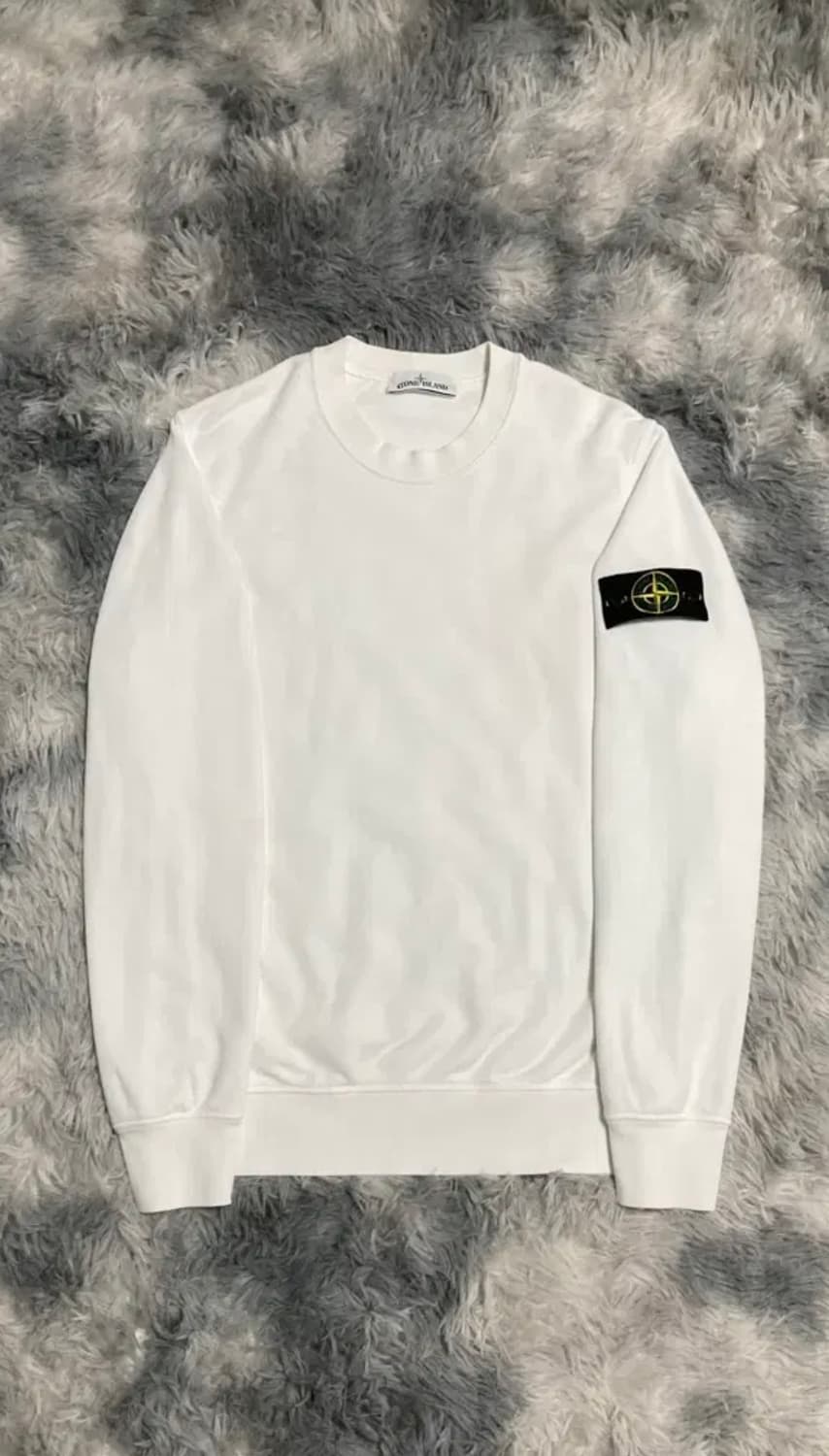 [M size] 스톤아일랜드 맨투맨 화이트 새상품급 상품이미지1