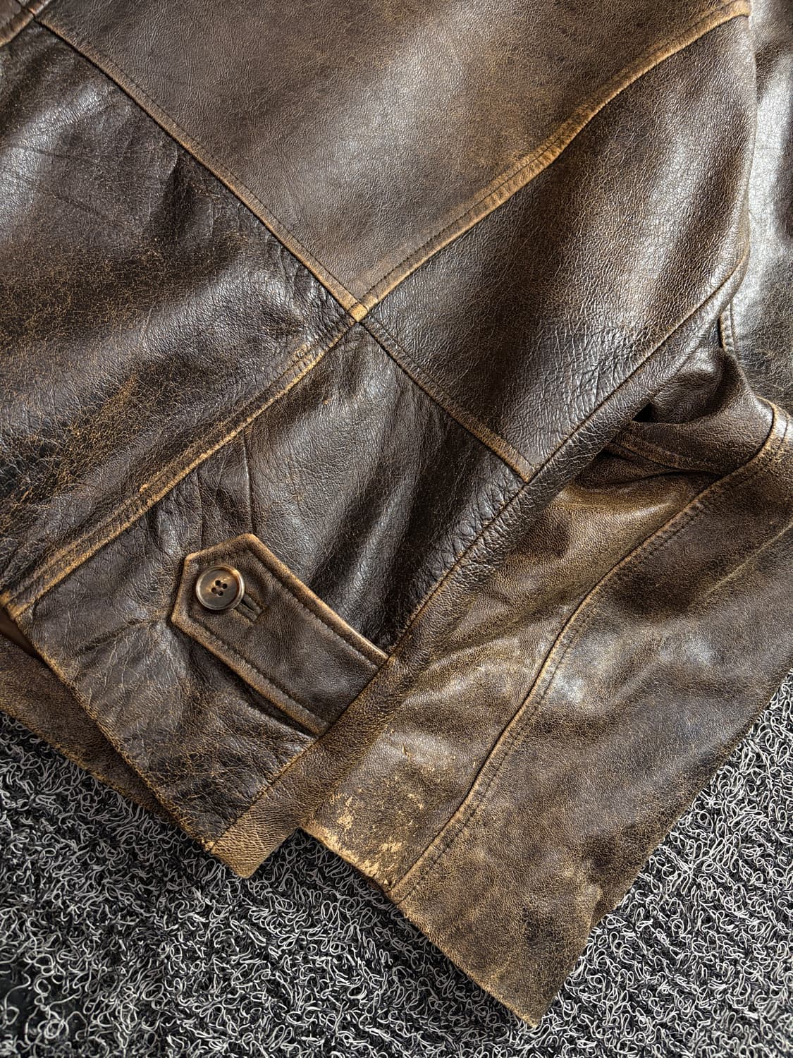 90s 콘아드 에이징 양가죽 램스킨 레더 자켓 3496 상품이미지5