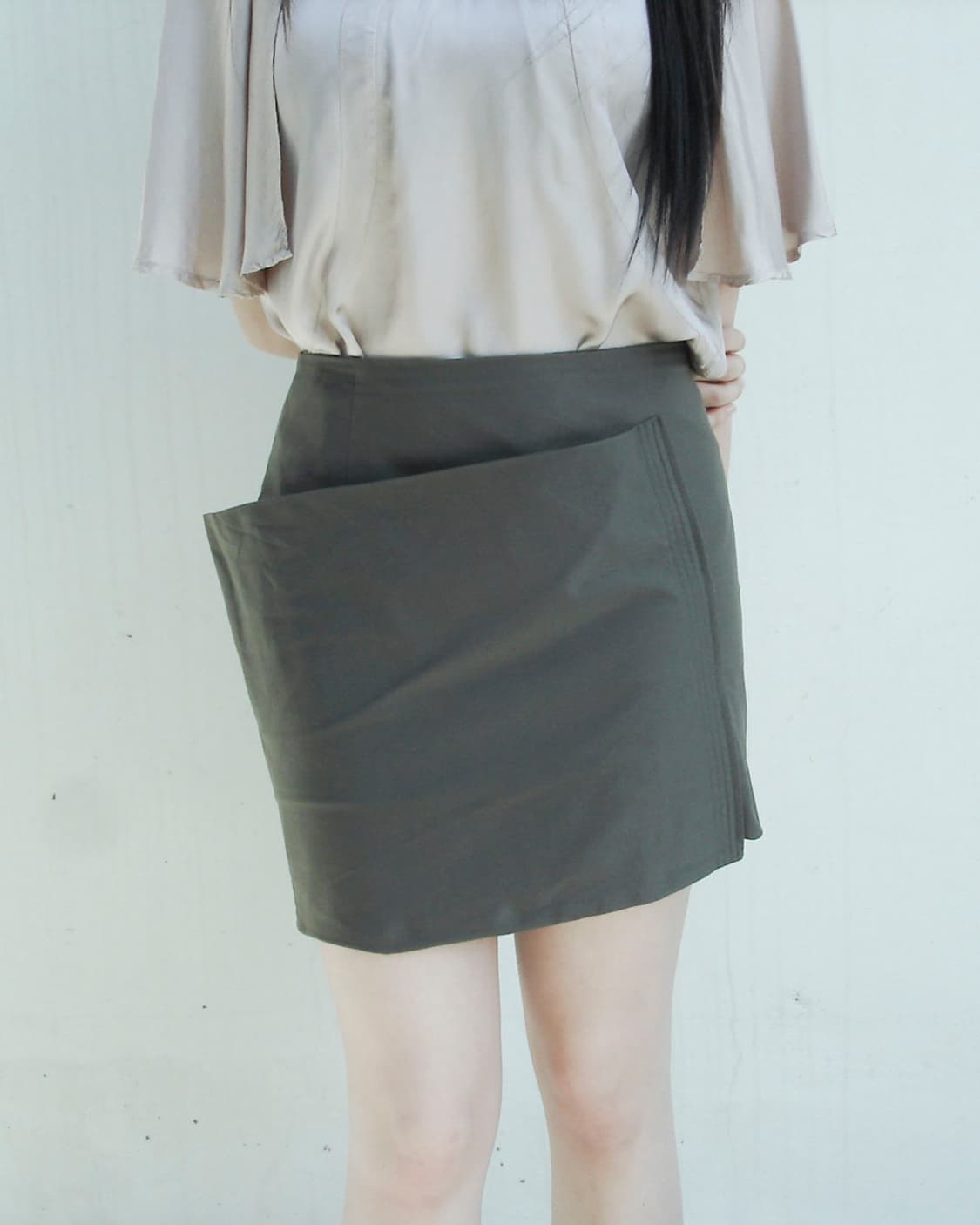 JIL SANDER asymmetrical flap mini skirt 상품이미지1