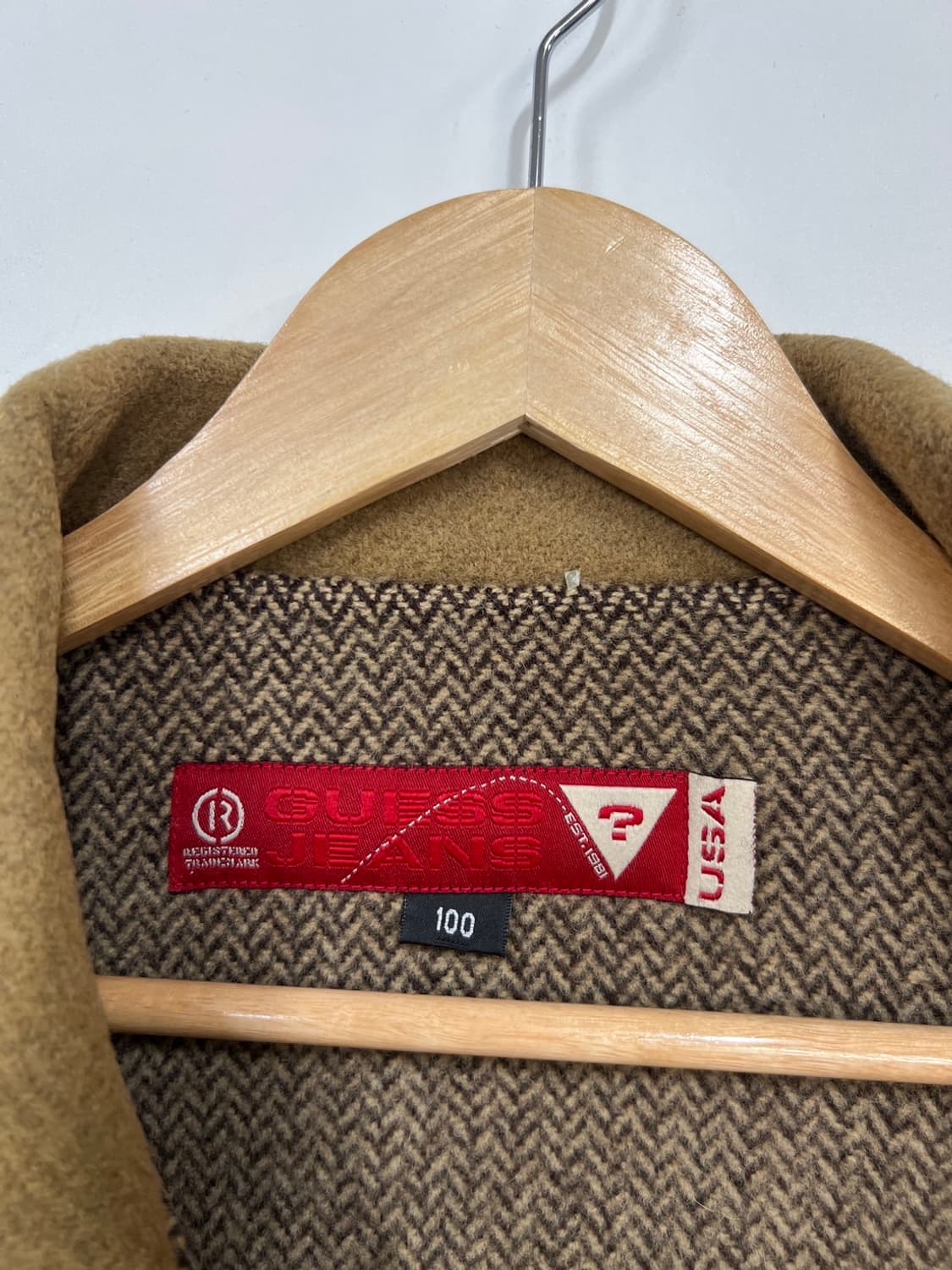 게스 빈티지 카멜 더플 코트 떡볶이 코트 상품이미지5