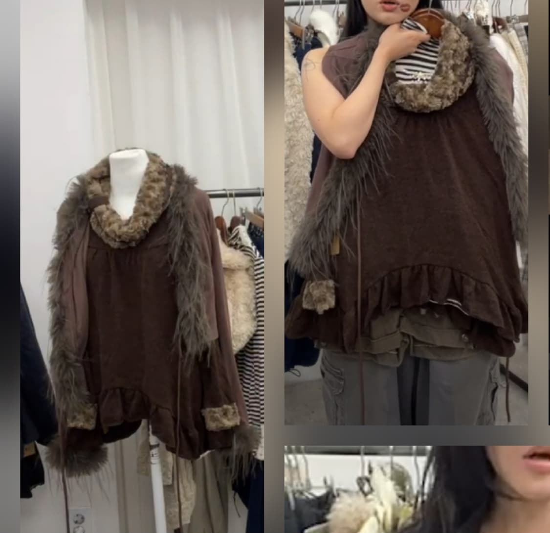 합빈 갸루.페어리 퍼롱슬+퍼가디건+숏팬 셋트 상품이미지2