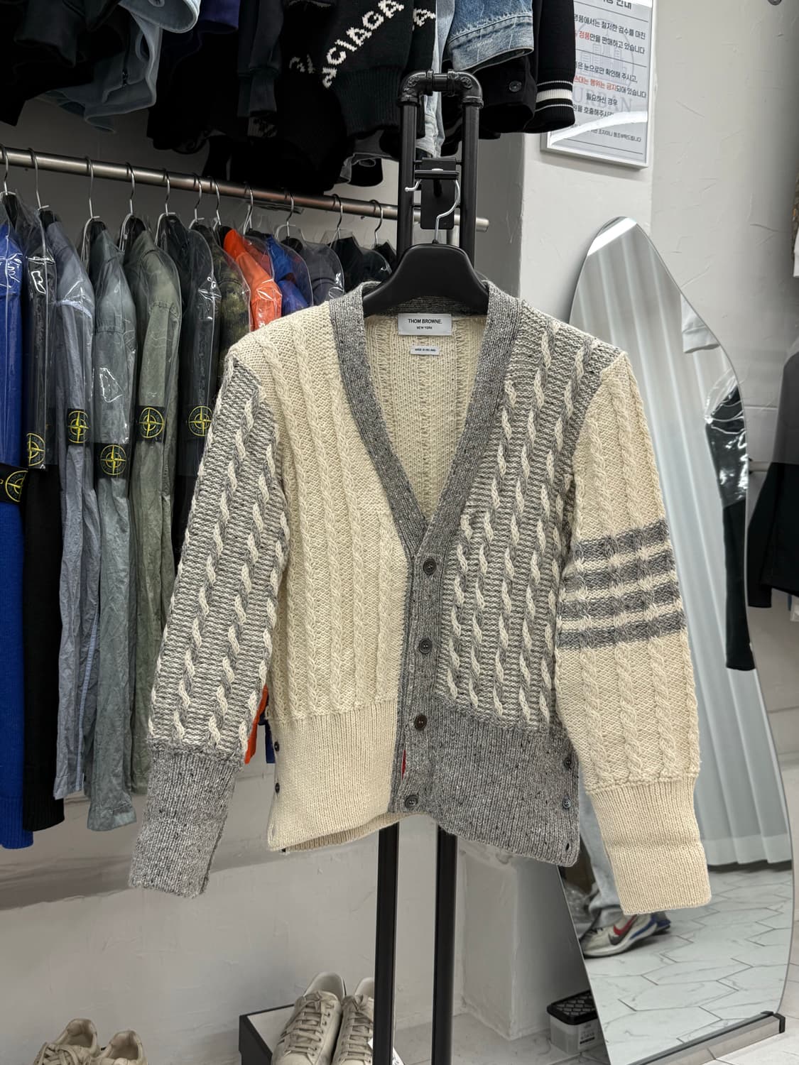 [3] 톰브라운 펀믹스 도네갈 케이블 가디건 상품이미지1