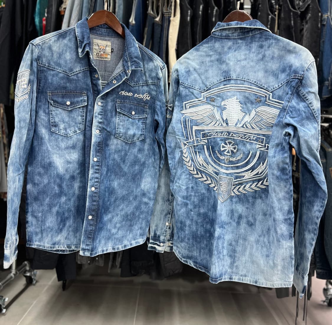 No.08 독수리 자수 워싱 남방   상품이미지1