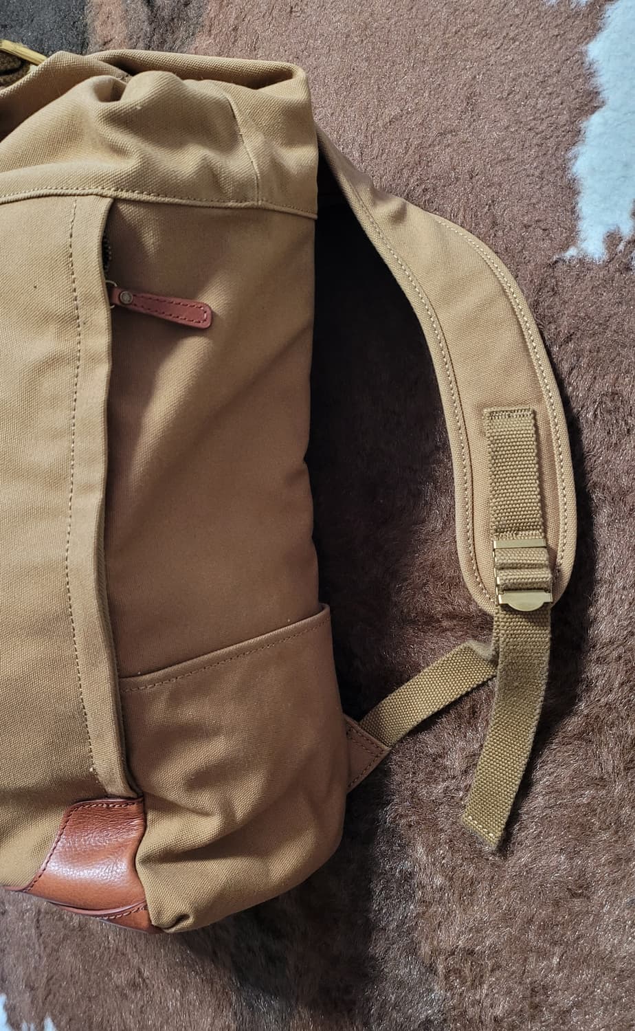 미국 직구 새제품 오르비스 하드 캔버스 가죽 백팩 상품이미지4