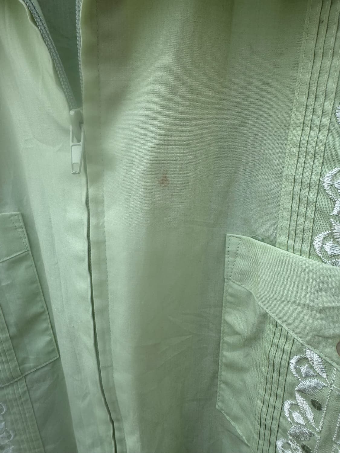 90s 빈티지 구아야베라 쿠바 셔츠 그린 지퍼 xl 상품이미지5
