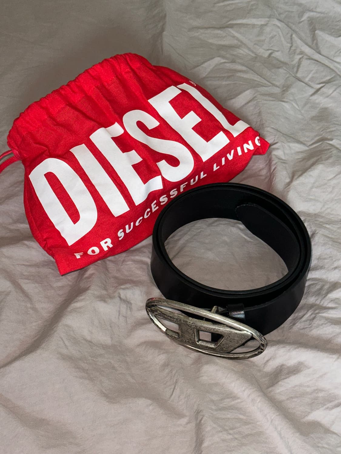 Diesel B-1DR Leather Belt with D Buckle 상품이미지1
