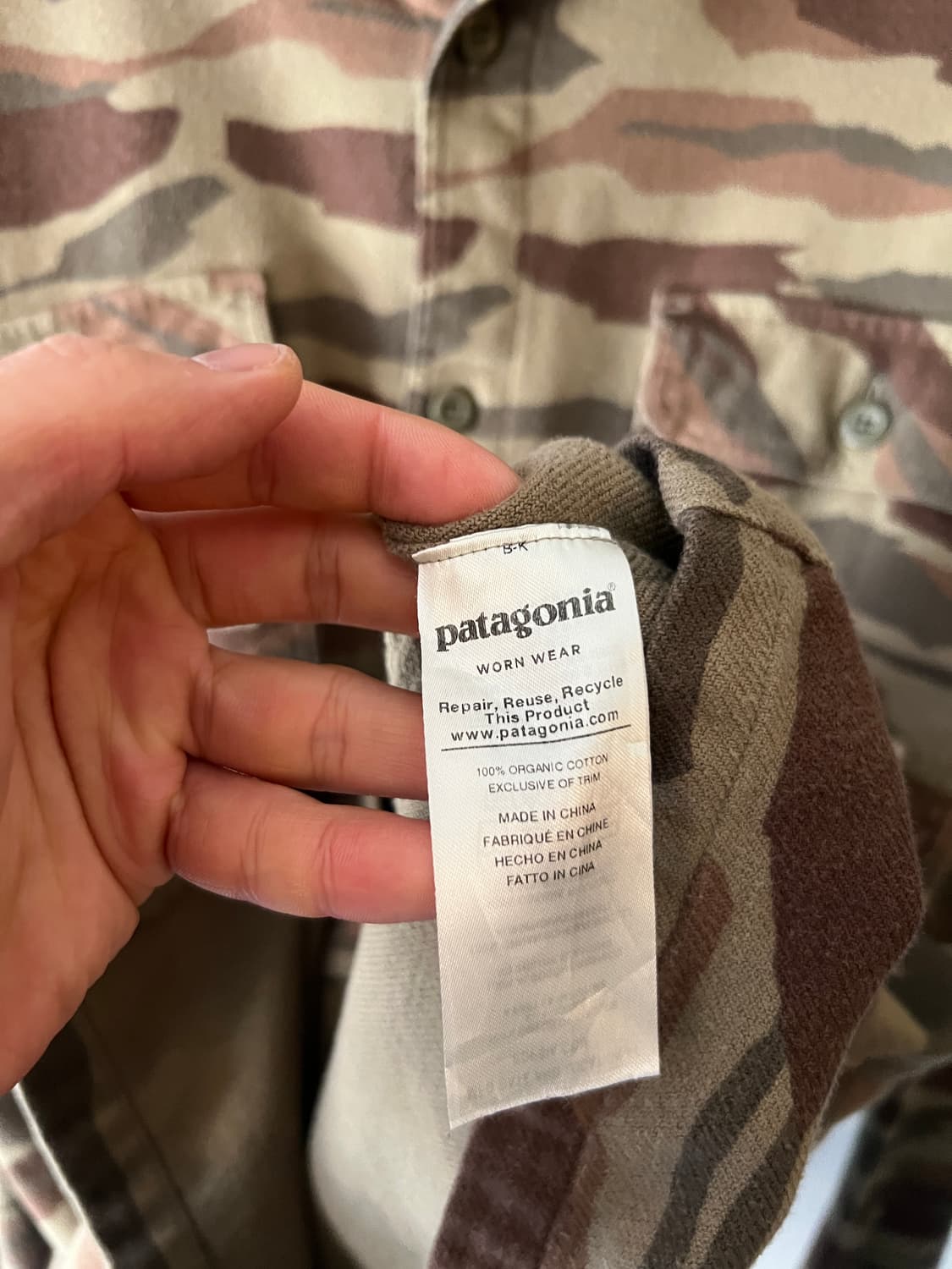 [XL]파타고니아 2포켓 우드랜드 패턴 오가닉 코튼 셔츠 상품이미지5