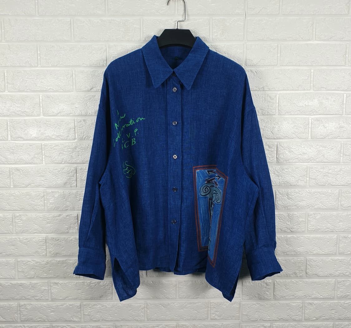 [F]베네통 린넨 루즈핏 셔츠 상품이미지2