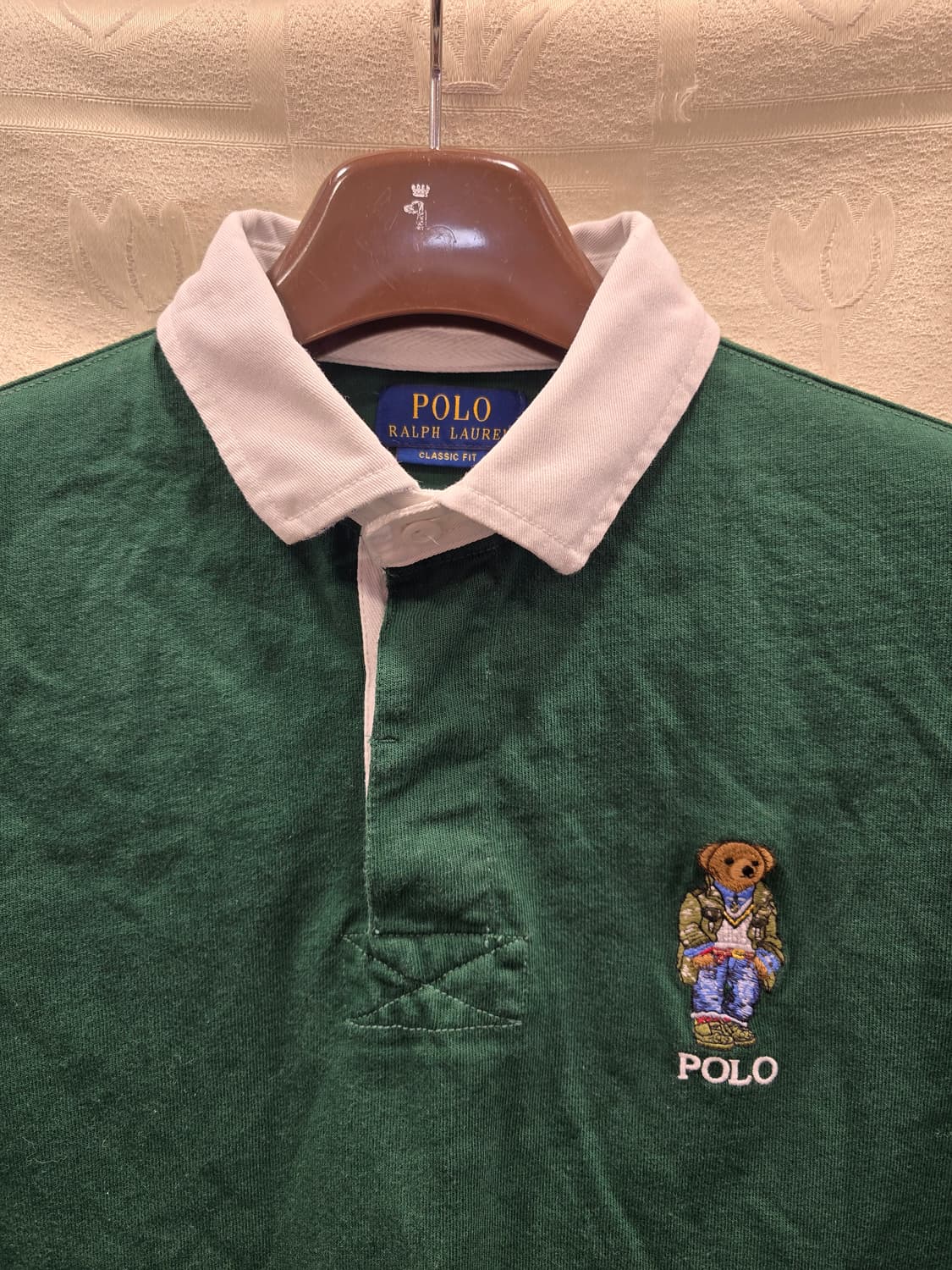 폴로 랄프로렌 클래식핏 베어 자수 럭비 티셔츠 L(100) 상품이미지3