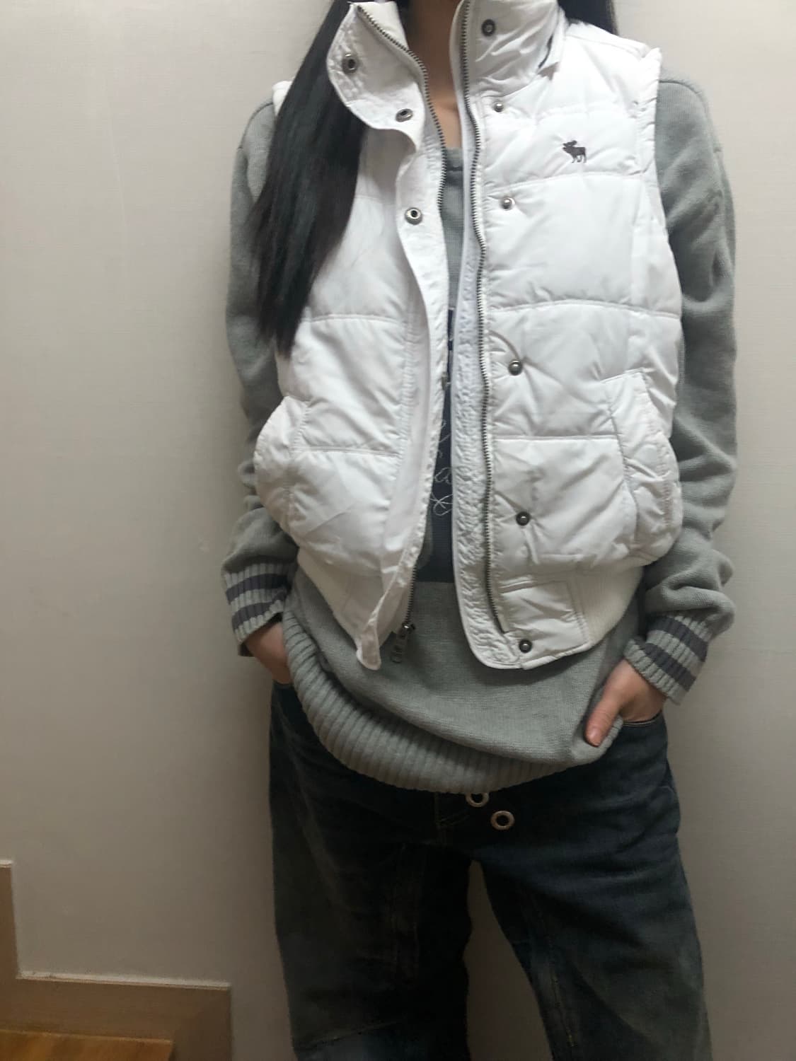빈티지 아베크롬비 화이트 패딩 베스트 상품이미지7