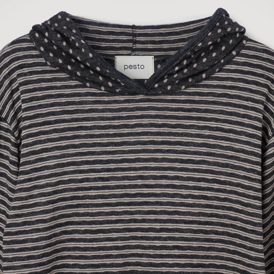 페스토 도트 스트라이프 후디 다크문 pesto stripe dot 상품이미지4