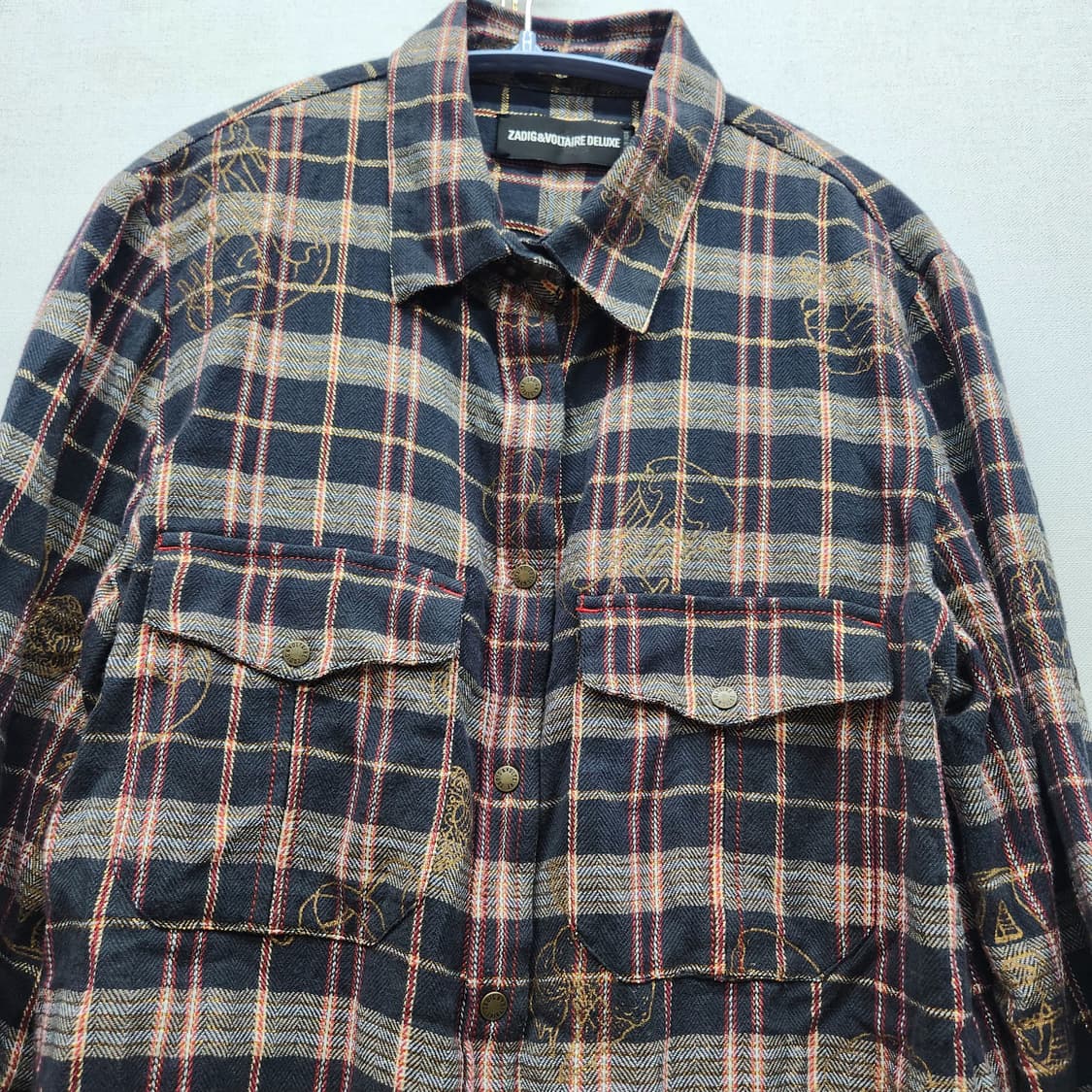 쟈딕앤볼테르 금장 빈티지 디테일 투포켓 셔츠 S(M) 상품이미지2