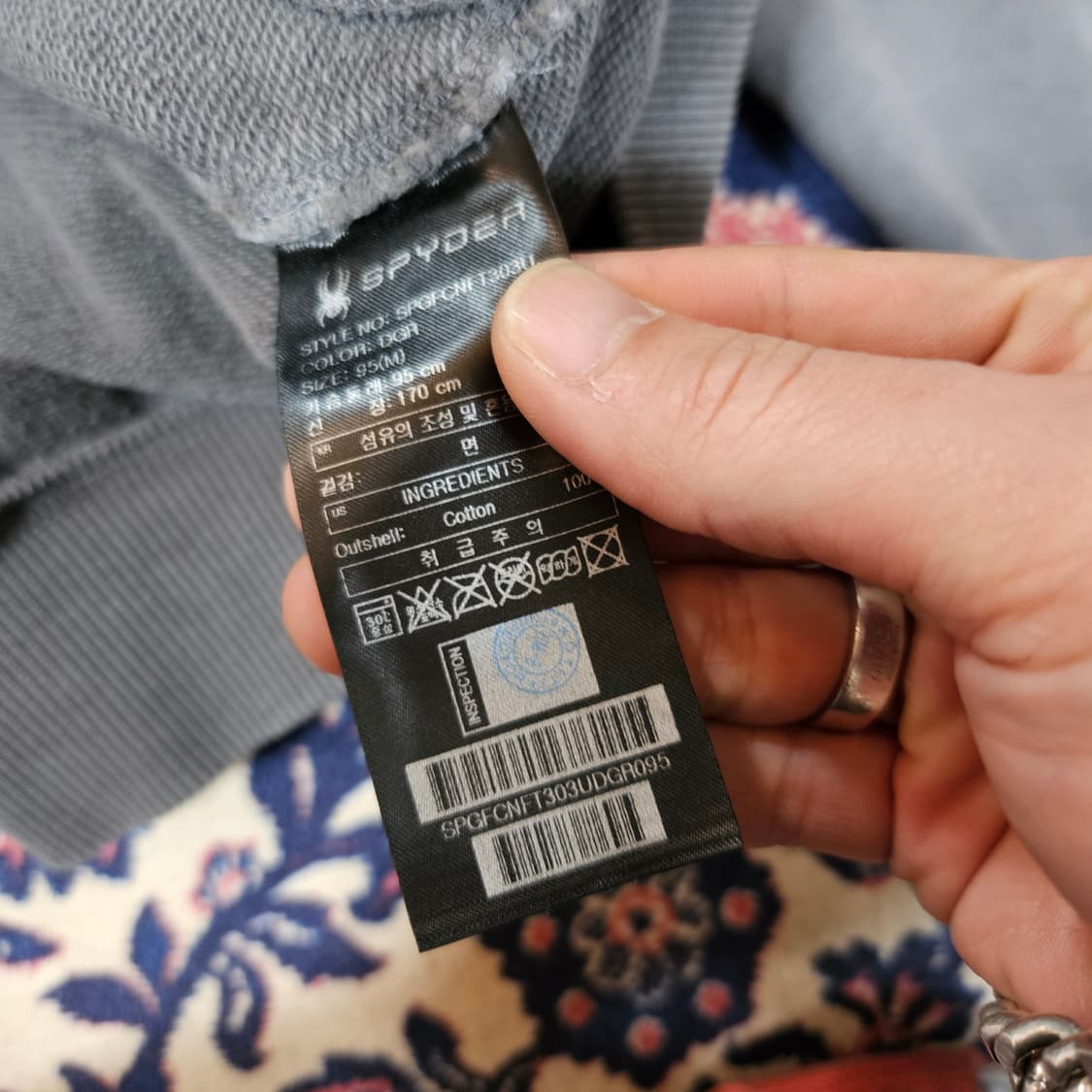 스파이더(SPYDER) 21FW 가먼트 워싱 디테일 자수 후드집업  상품이미지6