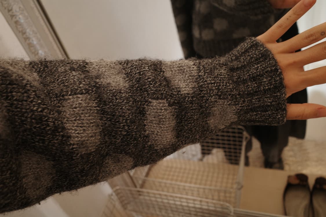 Dot cowichan alpaca 2way knit zip-up 상품이미지6