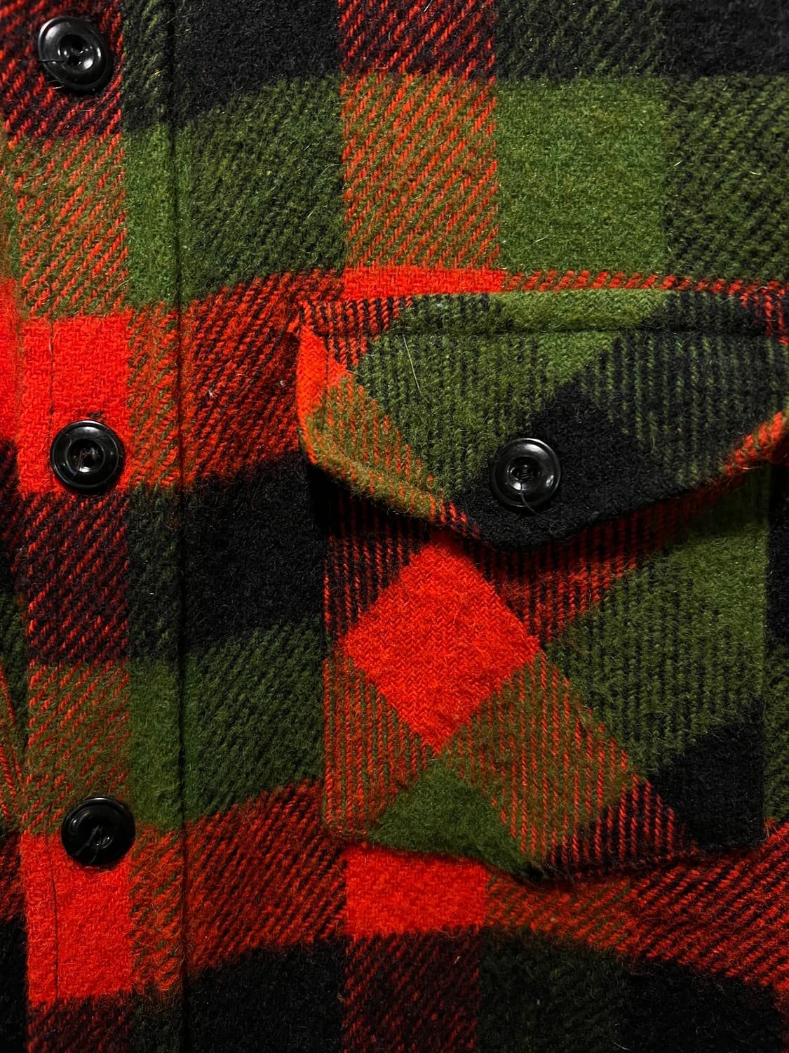 [L]80's USA 빈티지 레드 버팔로체크 울 셔츠 상품이미지3