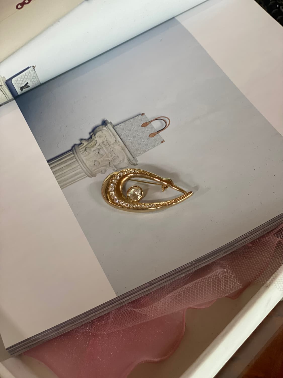 골드 스완 큐빅 빈티지 브로치  상품이미지1