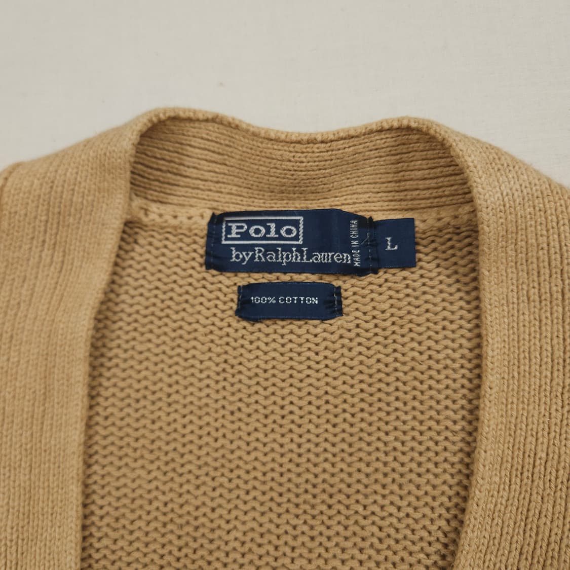 XL(105)폴로 랄프로렌 코튼 가디건 오트밀컬러 상품이미지4