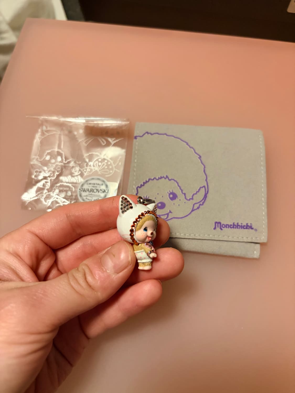 몬치치 스와로브스키 고양이 목걸이 챰 상품이미지3