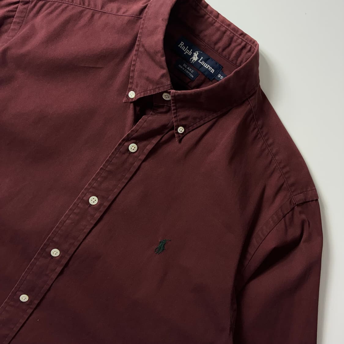 Polo  폴로 랄프로렌 자수 코튼 버건디 셔츠  상품이미지2
