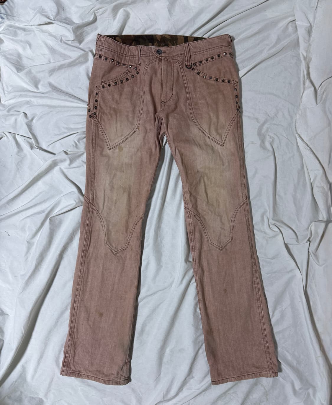 니콜 클럽 포 맨 스터드 플레어 팬츠 y2k vkei 펑크  상품이미지1