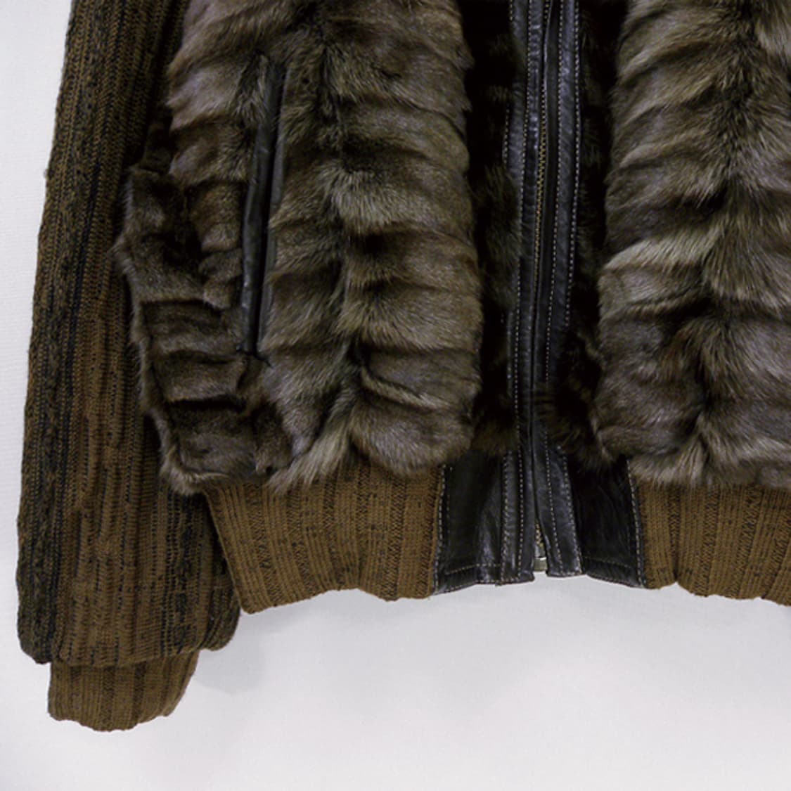 Roman Rominas 폭스& 가죽 콤비 점퍼 상품이미지4