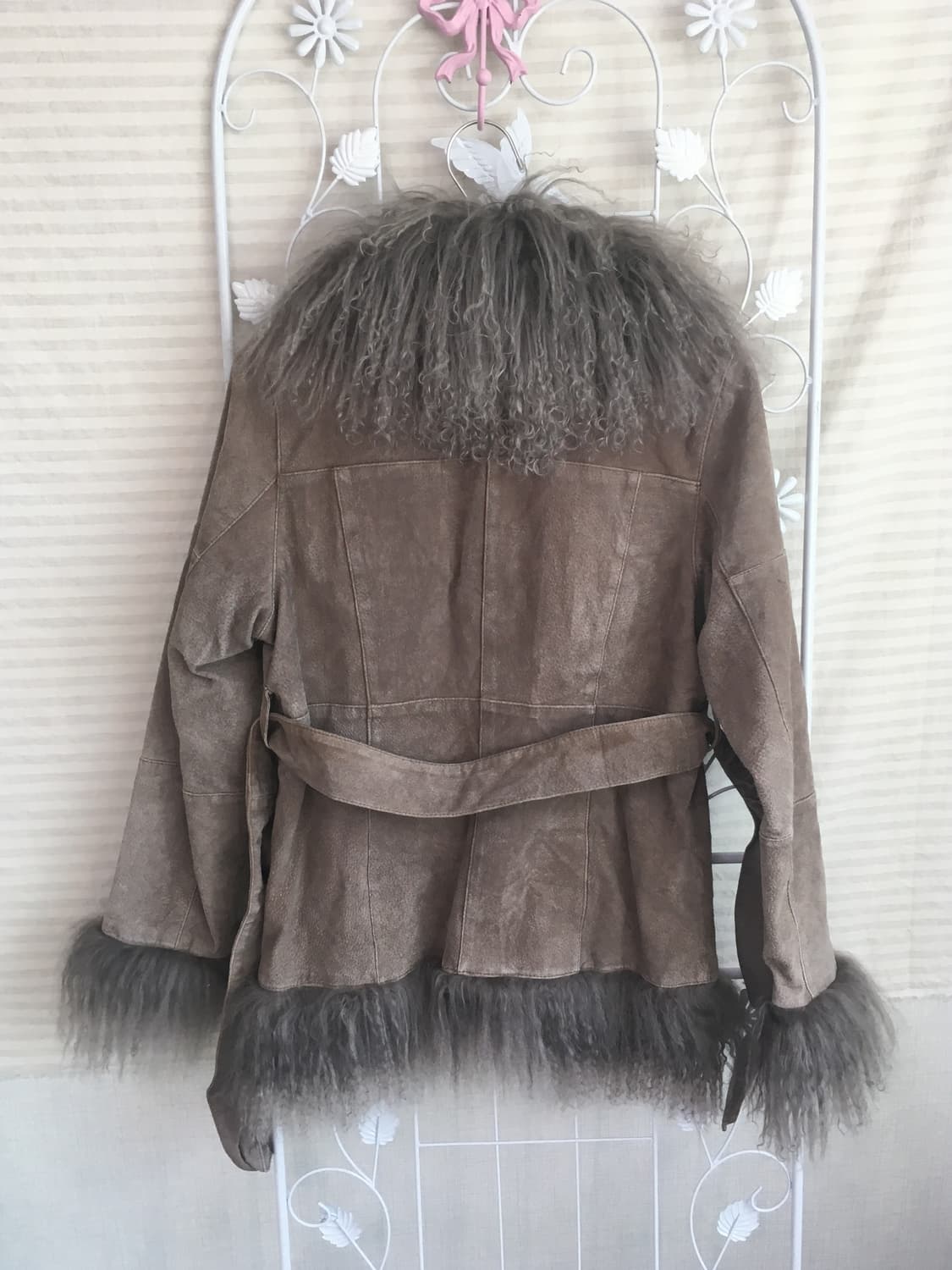 jpn vintage 카키 그레이 스웨이드 리얼 레더 자켓  상품이미지3