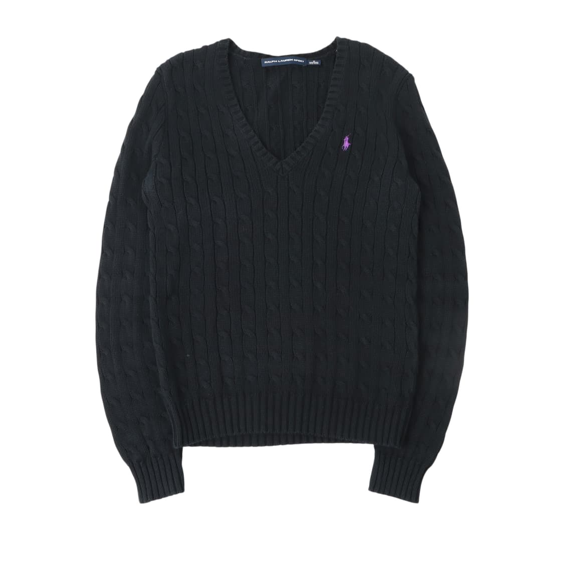 폴로 랄프로렌 다크네이비 케이블 브이넥 니트 스웨터 상품이미지1